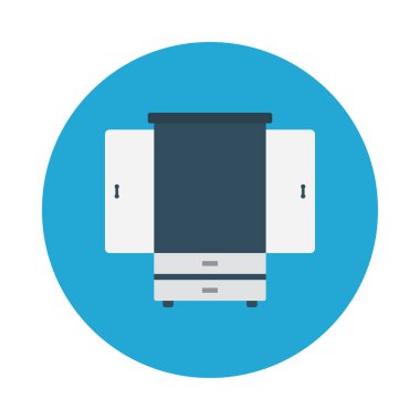 çekmece glyph düz vektör simgesi