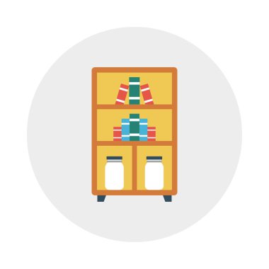 kütüphane glyph düz vektör simgesi