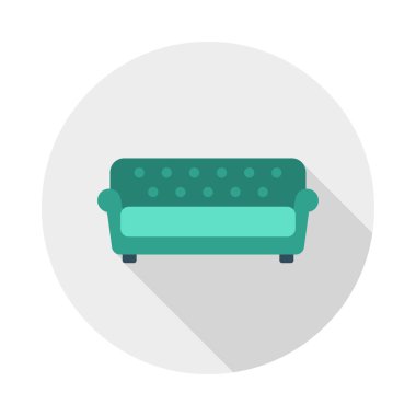 kanepe glyph düz vektör simgesi