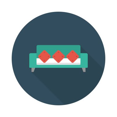 kanepe glyph düz vektör simgesi