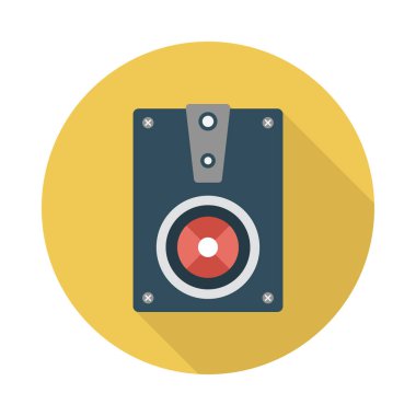 düz hoparlör glif simge vektör