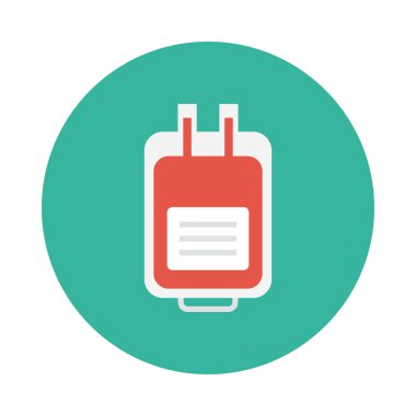 düz glif simge vektör çanta