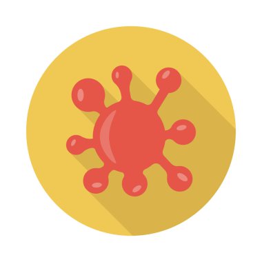 bakteri glyph düz vektör simgesi