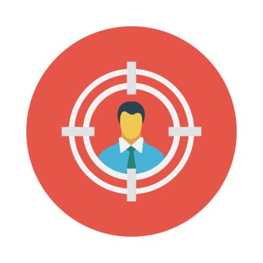 Kullanıcı glif düz vektör simgesi