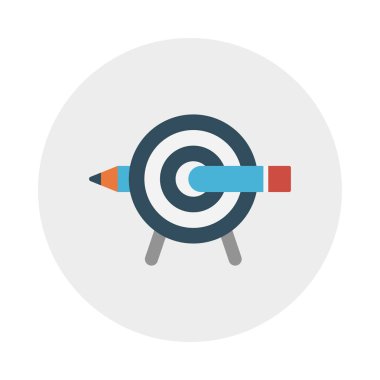 hedef glyph düz vektör simgesi