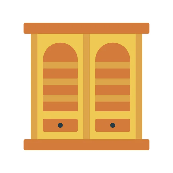 Gabinete Glifo Icono Vector Plano — Vector de stock