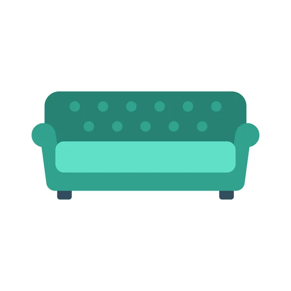 Sofa Glyphe Flache Vektor Symbol — Stockvektor