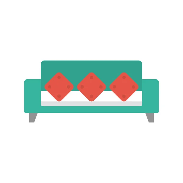 Couch Glyph Plat Vector Pictogram — Stockvector