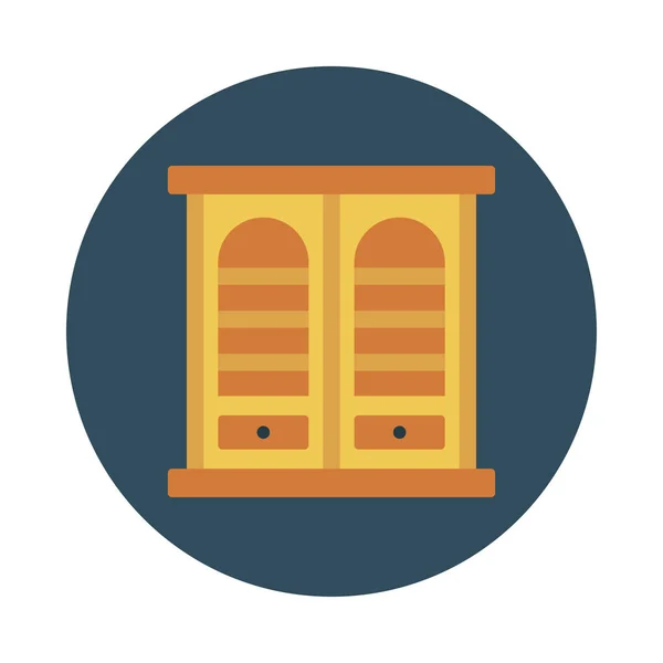 Gabinete Glifo Icono Vector Plano — Vector de stock