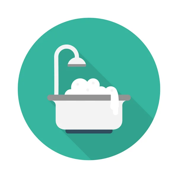 Tub Glyph Plat Vector Pictogram — Stockvector