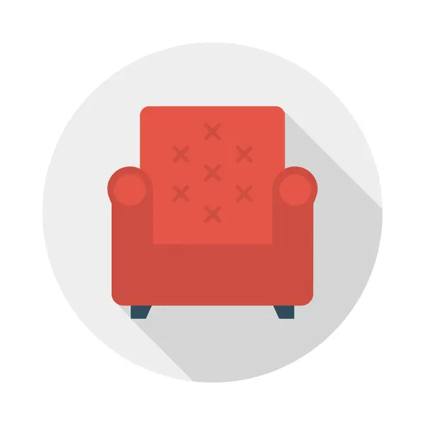 Значок Кресла Плоским Вектором — стоковый вектор