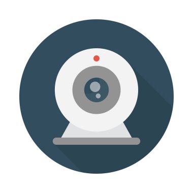 Kamera glif düz vektör simge