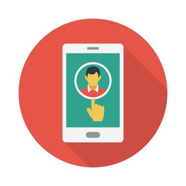 Mobil glif düz vektör simge