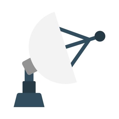 uydu glif düz vektör simgesi