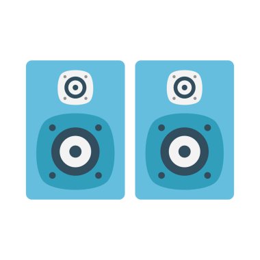 düz hoparlör glif simge vektör