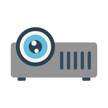 beamer glyph düz vektör simgesi