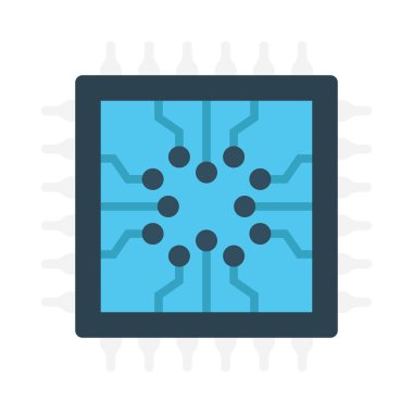 Gpu glyph düz vektör simgesi