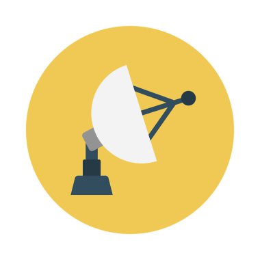 uydu glif düz vektör simgesi