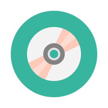 DVD glif düz vektör simgesi