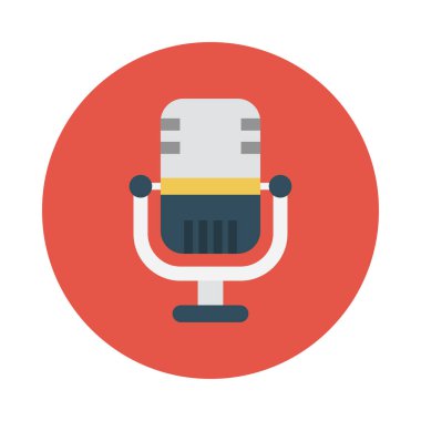 düz hoparlör glif simge vektör