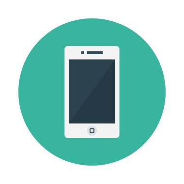 düz telefon glif simge vektör