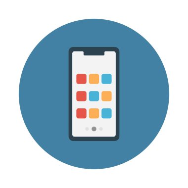 düz telefon glif simge vektör