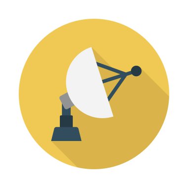 uydu glif düz vektör simgesi