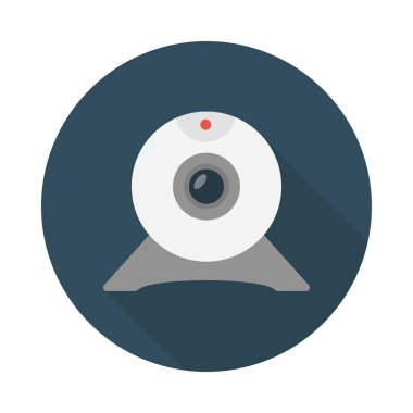 Kamera glif düz vektör simge