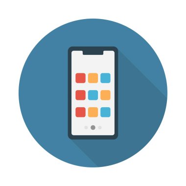 düz telefon glif simge vektör