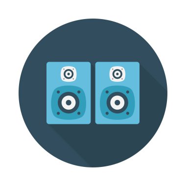 düz hoparlör glif simge vektör