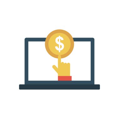 çevrimiçi glyph düz vektör simgesi