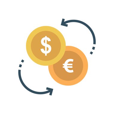 değişim glif düz vektör simgesi