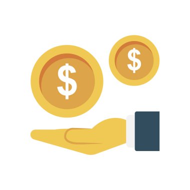 dolar glif düz vektör simgesi