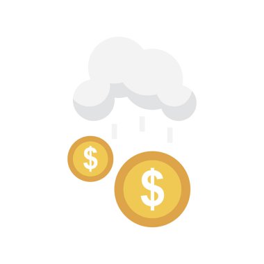 bulut glif düz vektör simge