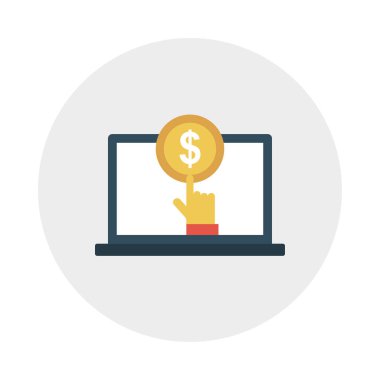 çevrimiçi glyph düz vektör simgesi