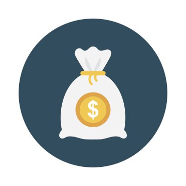 düz glif simge vektör çanta