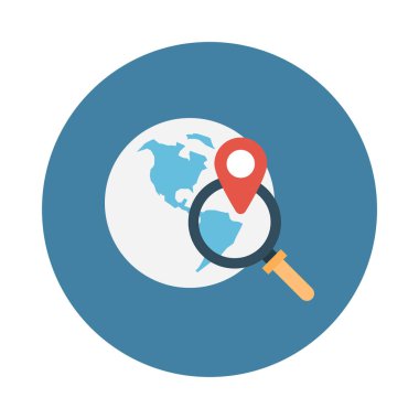 Konum glif düz vektör simge