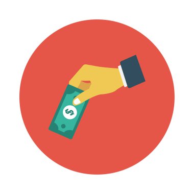 dolar glif düz vektör simgesi