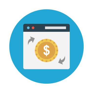 dolar glif düz vektör simgesi