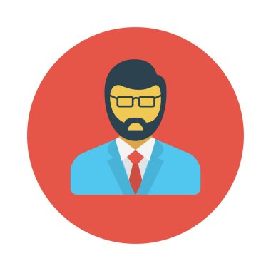 Kullanıcı glif düz vektör simgesi