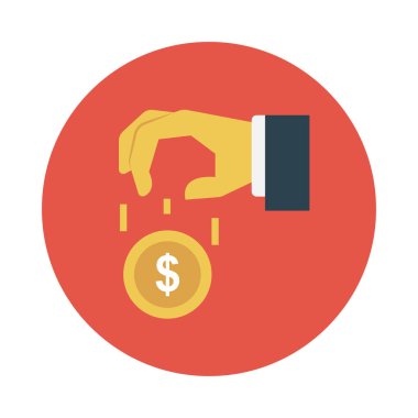 dolar glif düz vektör simgesi