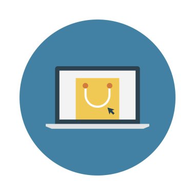 çevrimiçi glyph düz vektör simgesi