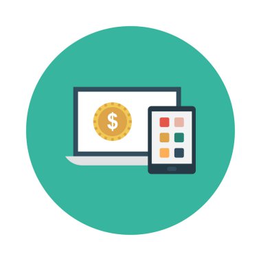 Mobil glif düz vektör simge