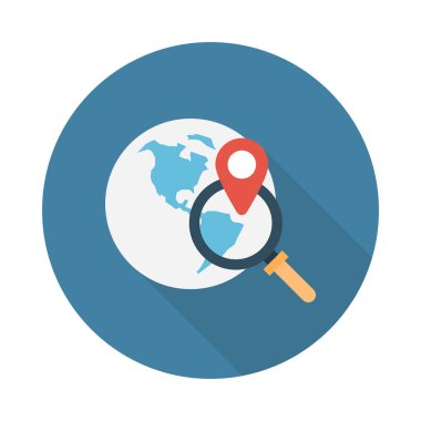 Konum glif düz vektör simge