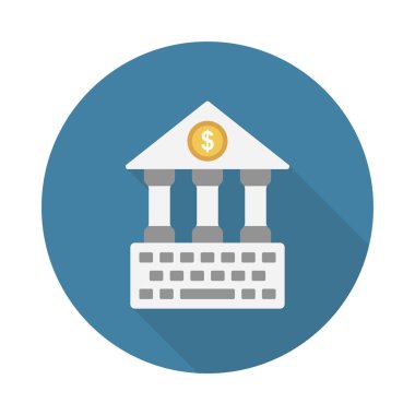 bankacılık glyph düz vektör simgesi