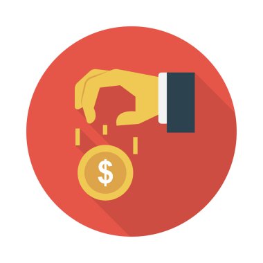 dolar glif düz vektör simgesi