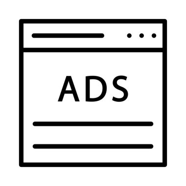 Web sayfası ince çizgi vektör simgesi