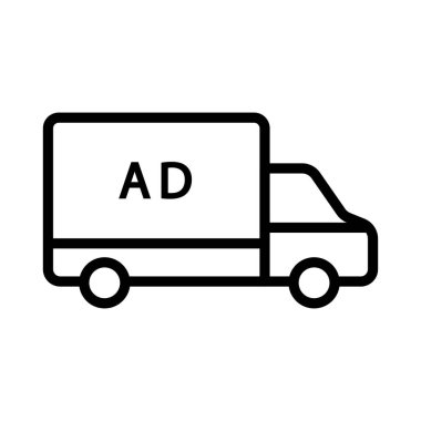 kamyon ince çizgi vektör simgesi