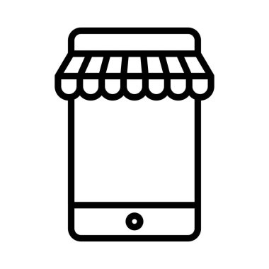 e ticaret ince çizgi vektör simgesi