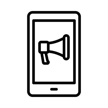 Mobil ince çizgi vektör simgesi